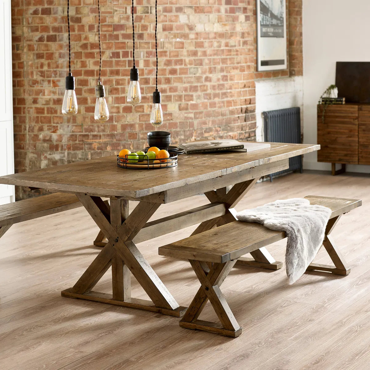 Allenby Pine Wood Dining Bench